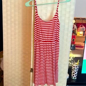 ⚓️‼️FINAL SALE‼️J. Crew orange 🍊 and white striped dress with spaghetti straps